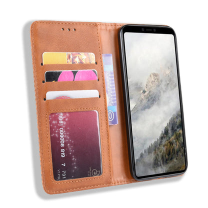 Auto-absorbed Vintage Style PU Leather Wallet Cover Case for Google Pixel 4 XL