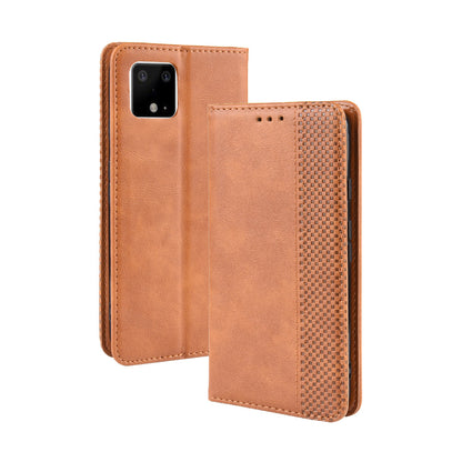 Auto-absorbed Vintage Style PU Leather Wallet Cover Case for Google Pixel 4 XL