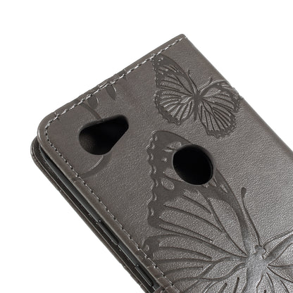 KT Imprinting Flower Series-2 Imprint Butterfly Leather Wallet Mobile Case for Google Pixel 3a