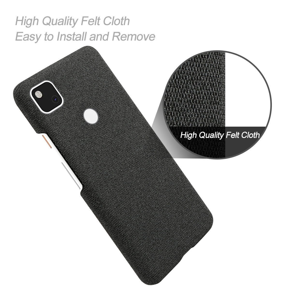 KSQ for Google Pixel 4a Soft Cloth Coated Hard PC Shockproof Protective Cover