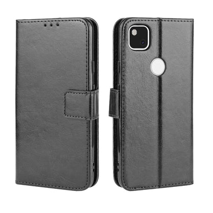 Crazy Horse Skin PU Leather Wallet Mobile Phone Shell for Google Pixel 4a