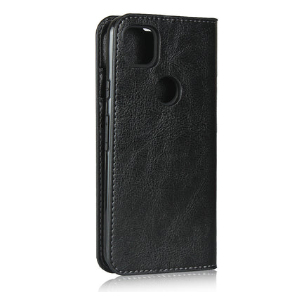 Crazy Horse Skin Genuine Leather Shell for Google Pixel 4a