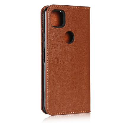 Crazy Horse Skin Genuine Leather Shell for Google Pixel 4a