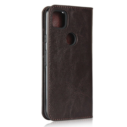 Crazy Horse Skin Genuine Leather Shell for Google Pixel 4a