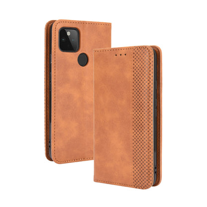 Vintage Style Wallet Stand Leather Phone Cover for Google Pixel 4a 5G