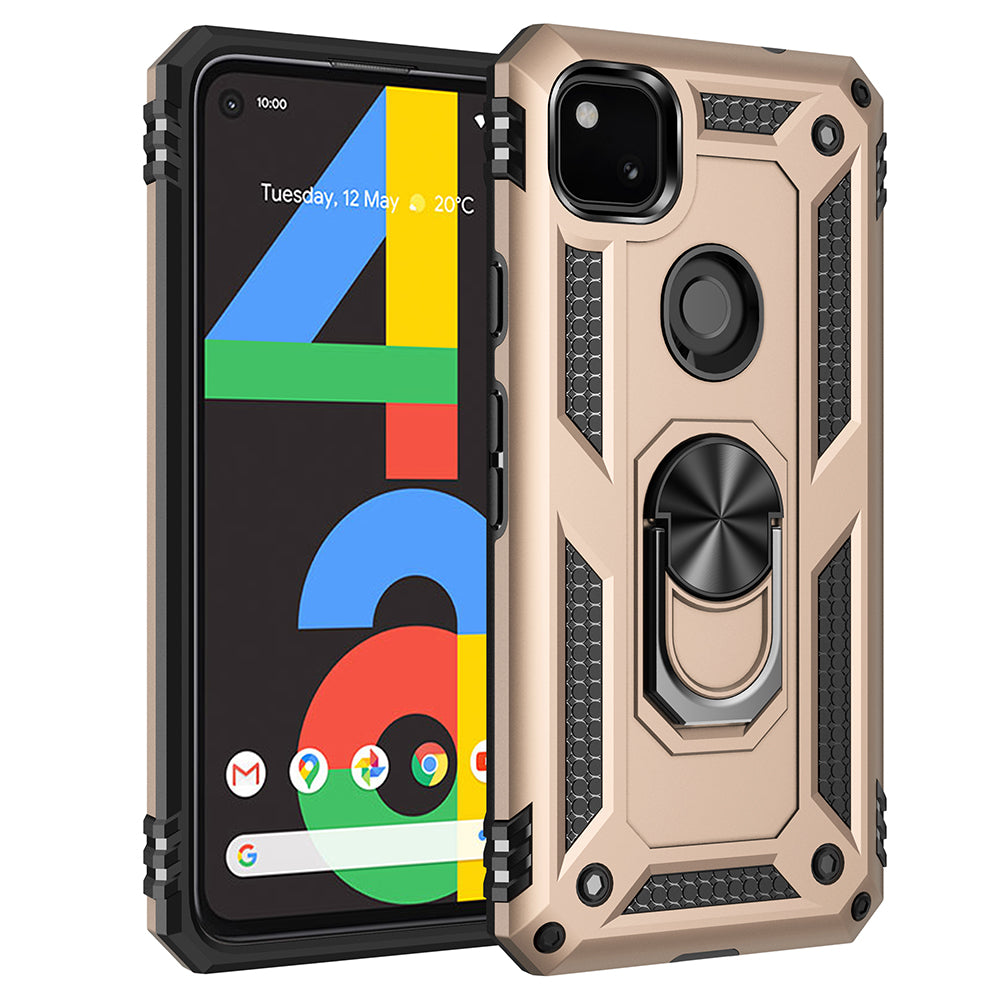 Hybrid PC TPU Shell for Google Pixel 4a Kickstand Armor Cover