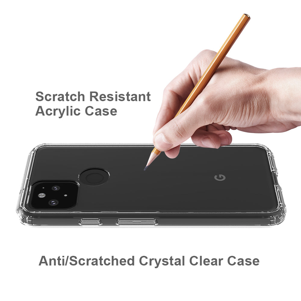 Clear Shockproof Acrylic+TPU Hybrid Case for Google Pixel 5