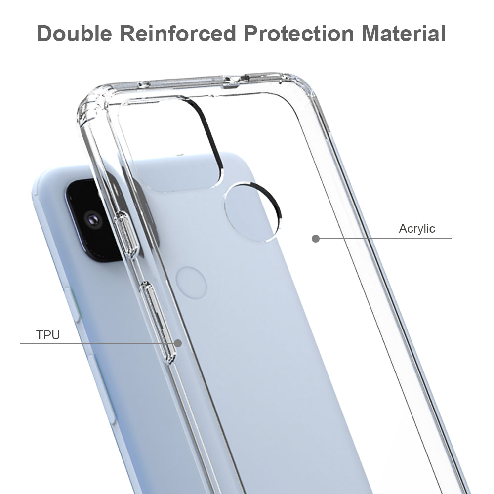 Clear Shockproof Acrylic+TPU Hybrid Case for Google Pixel 4a 5G