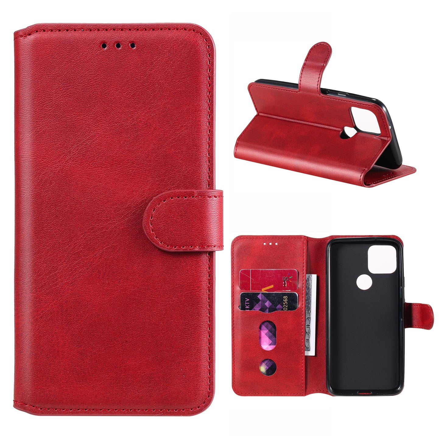 Classic Style Wallet Stand Flip Leather Phone Case for Google Pixel 5