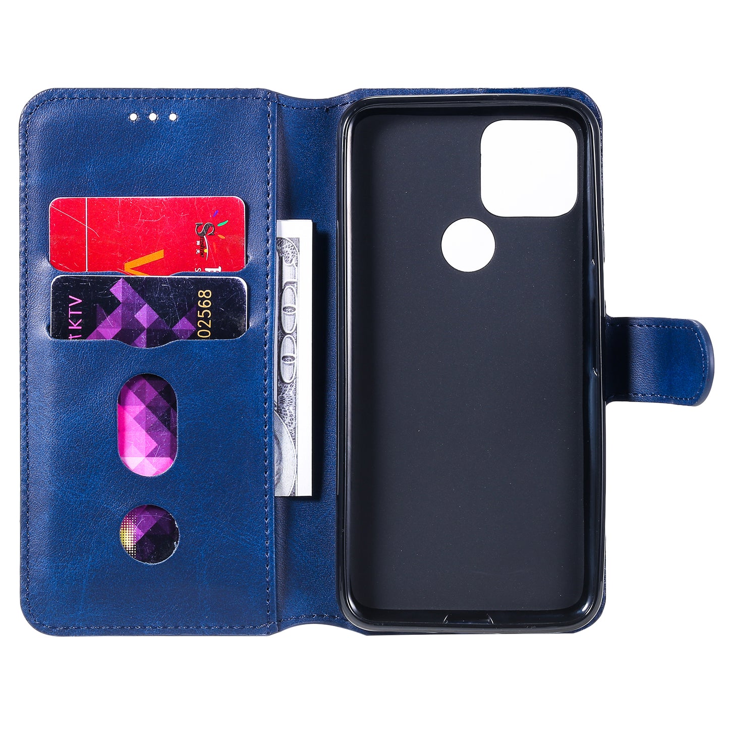 Classic Style Wallet Stand Flip Leather Phone Case for Google Pixel 5