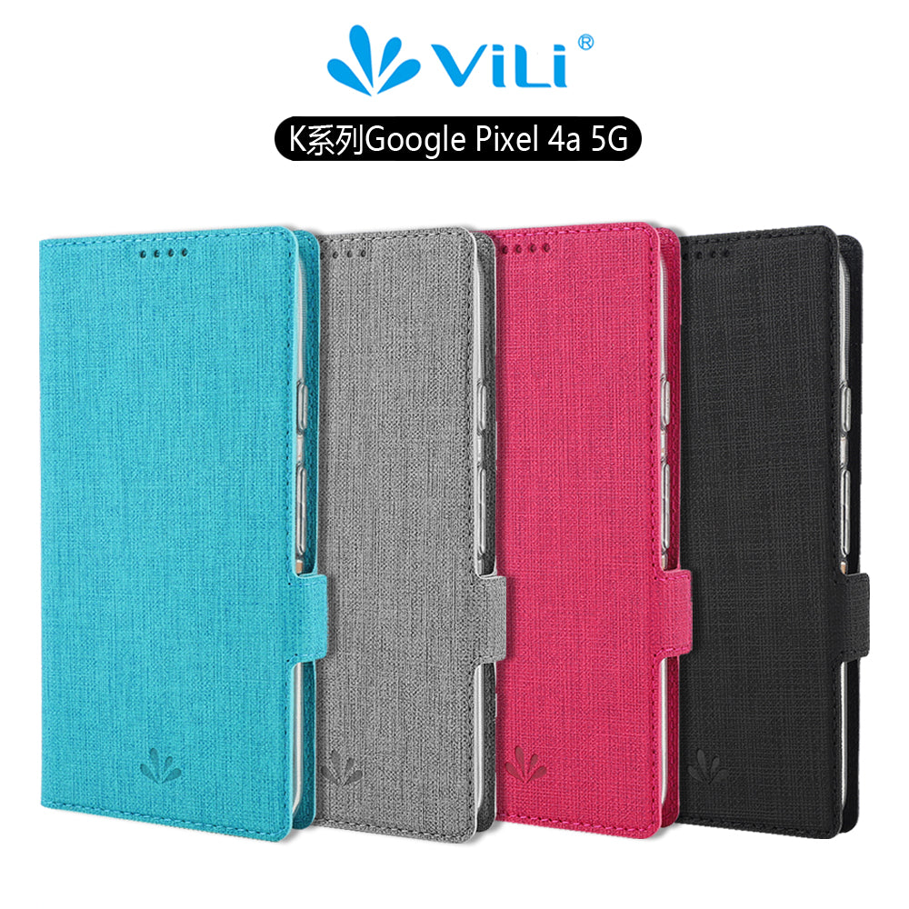 VILI K Series Cross Texture Leather Phone Wallet Stand Cover Case for Google Pixel 4a 5G