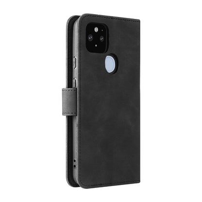 Skin-touch Folio Flip Leather Protective Shell for Google Pixel 5a 5G Wallet Stand Cover