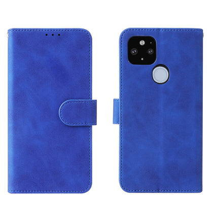 Skin-touch Folio Flip Leather Protective Shell for Google Pixel 5a 5G Wallet Stand Cover