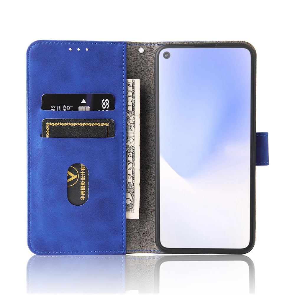 Skin-touch Folio Flip Leather Protective Shell for Google Pixel 5a 5G Wallet Stand Cover