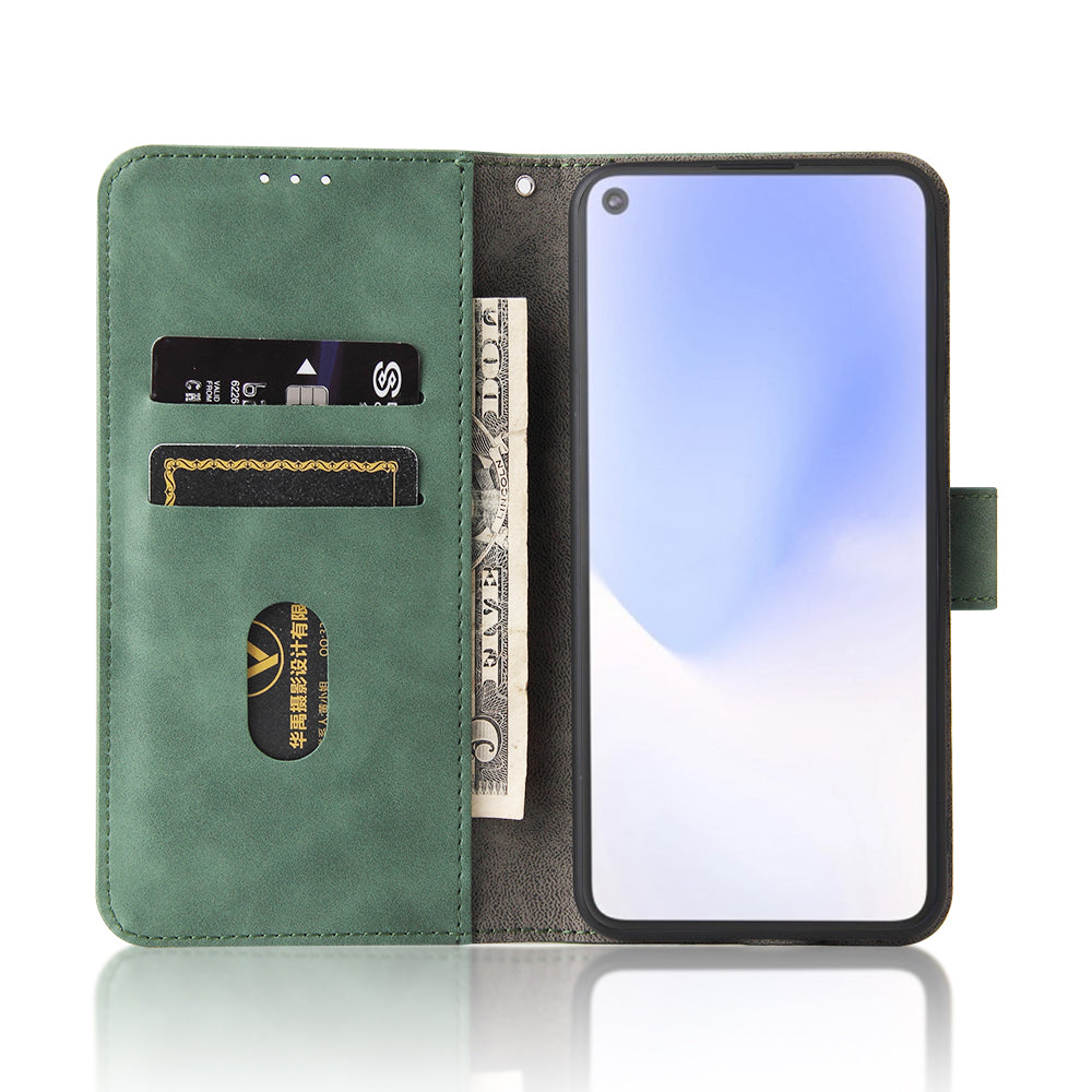 Skin-touch Folio Flip Leather Protective Shell for Google Pixel 5a 5G Wallet Stand Cover