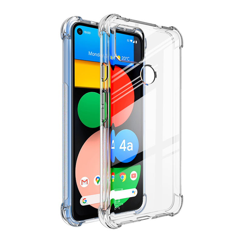 IMAK Four Corner Cushioned Full Protection TPU Soft Case + Ultra Clear Screen Protector for Google Pixel 5a 5G