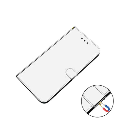 Well-Protected Mirror-like Surface Leather Case + Wrist Strap with Wallet Stand Design for Google Pixel 5a 5G