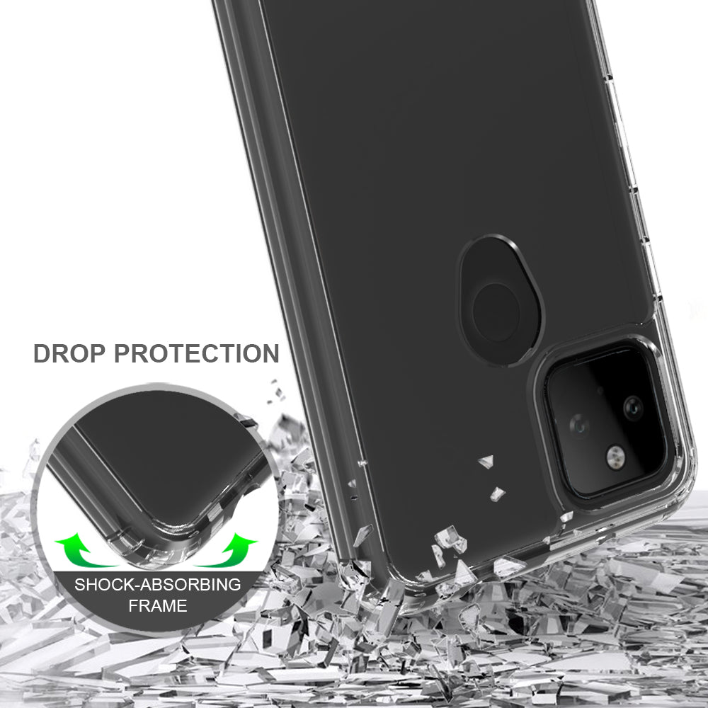 Four-Corner Anti-Drop Anti-Scratch Clear Acrylic + TPU Phone Cover for Google Pixel 5a 5G