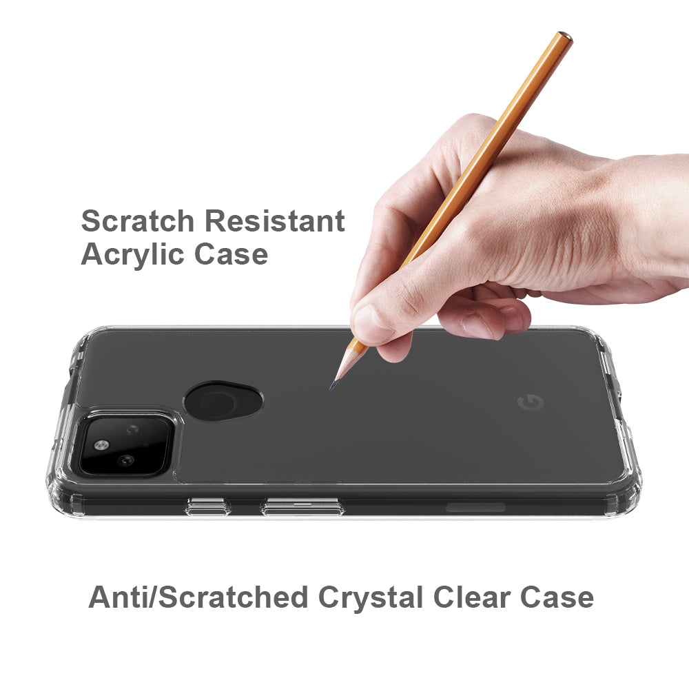 Four-Corner Anti-Drop Anti-Scratch Clear Acrylic + TPU Phone Cover for Google Pixel 5a 5G