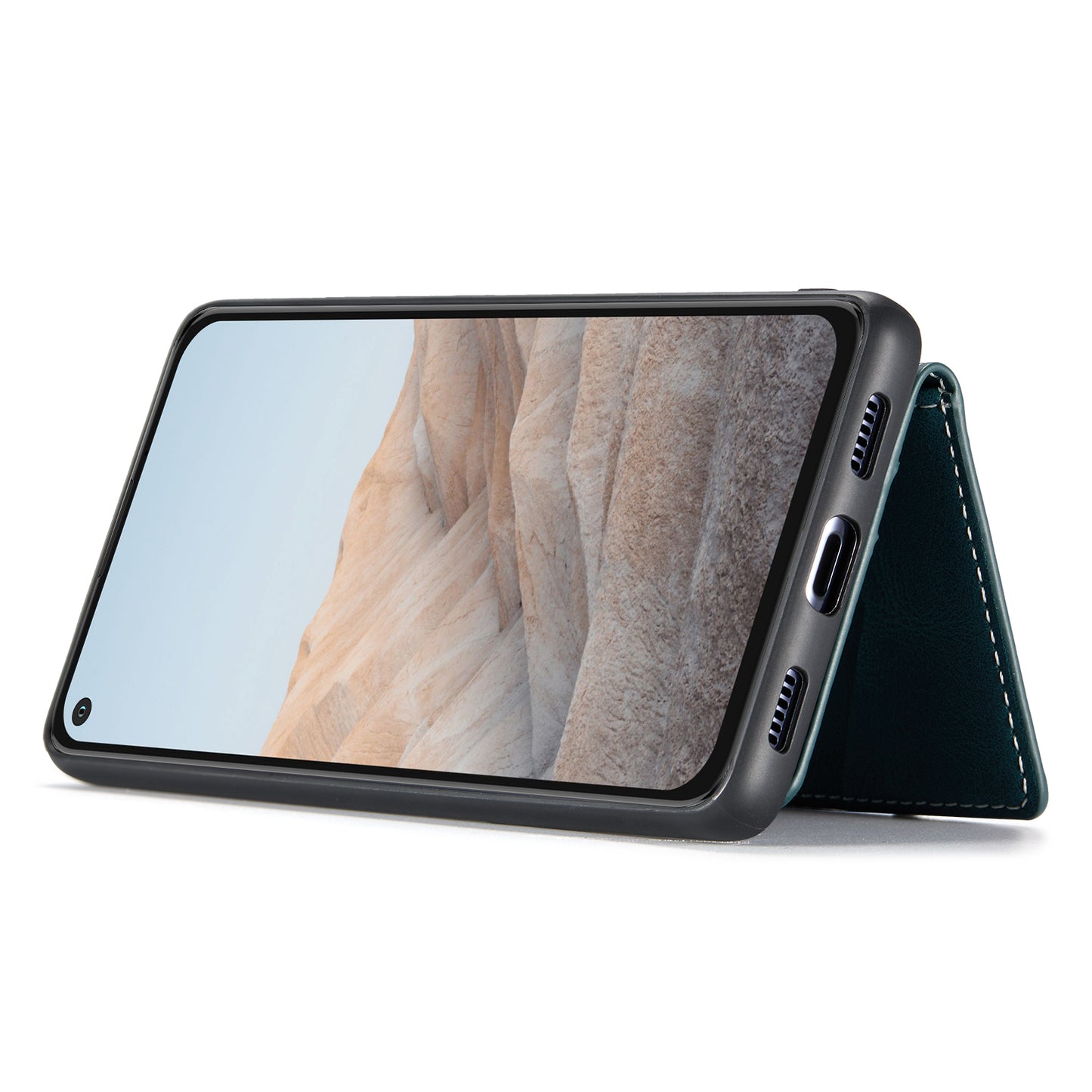 JEEHOOD Magnetic Clasp Wallet Design Detachable 2-in-1 Leather Coated TPU Phone Case for Google Pixel 5a 5G