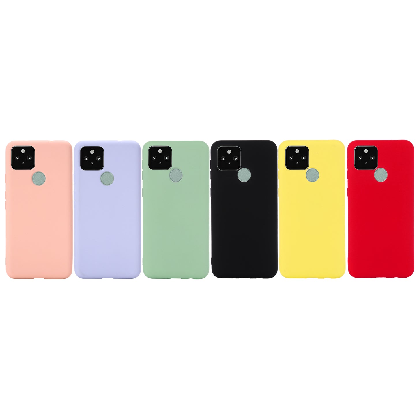 Well-Protected Solid Color Liquid Silicone Phone Protective Shell with Strap for Google Pixel 5a 5G