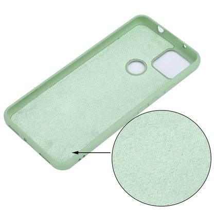 Well-Protected Solid Color Liquid Silicone Phone Protective Shell with Strap for Google Pixel 5a 5G