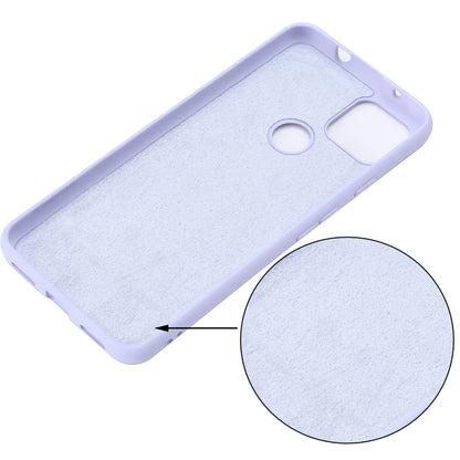 Well-Protected Solid Color Liquid Silicone Phone Protective Shell with Strap for Google Pixel 5a 5G