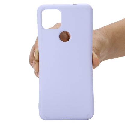 Well-Protected Solid Color Liquid Silicone Phone Protective Shell with Strap for Google Pixel 5a 5G