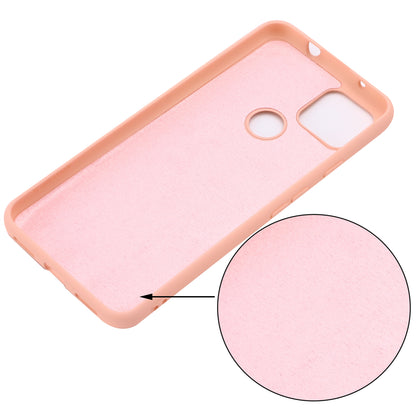 Well-Protected Solid Color Liquid Silicone Phone Protective Shell with Strap for Google Pixel 5a 5G