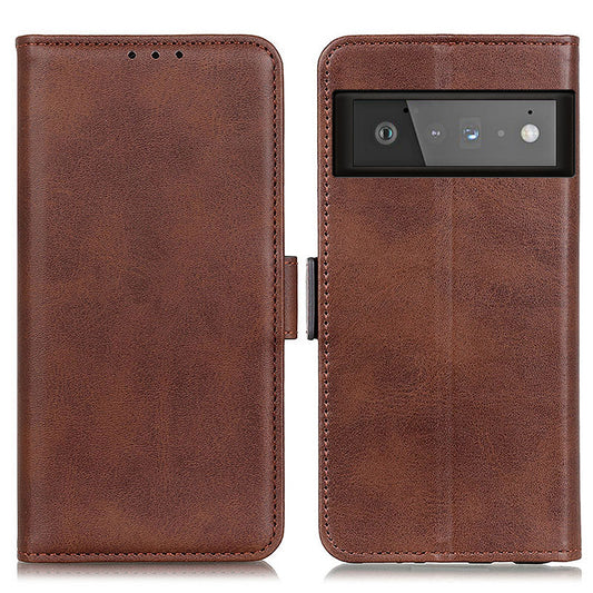 Magnetic Clasp Design Drop-proof Leather Wallet Stand Case Cover for Google Pixel 6 Pro