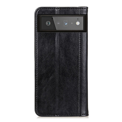 Litchi Texture Split Leather Auto-absorbed Wallet Stand Case Cover for Google Pixel 6