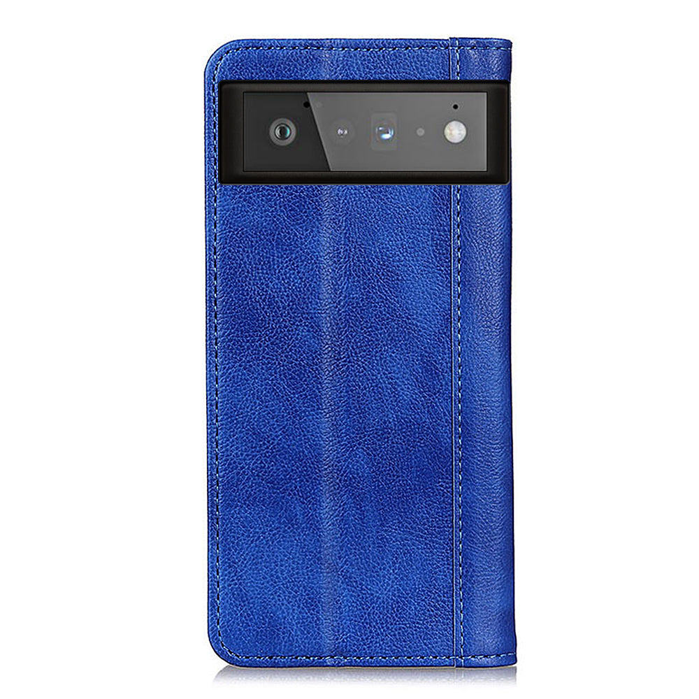 Litchi Texture Split Leather Auto-absorbed Wallet Stand Case Cover for Google Pixel 6