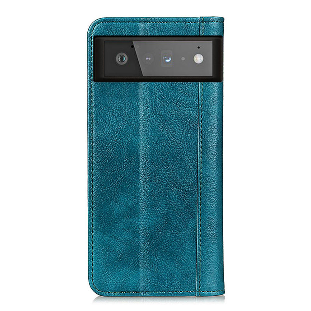 Litchi Texture Split Leather Auto-absorbed Wallet Stand Case Cover for Google Pixel 6