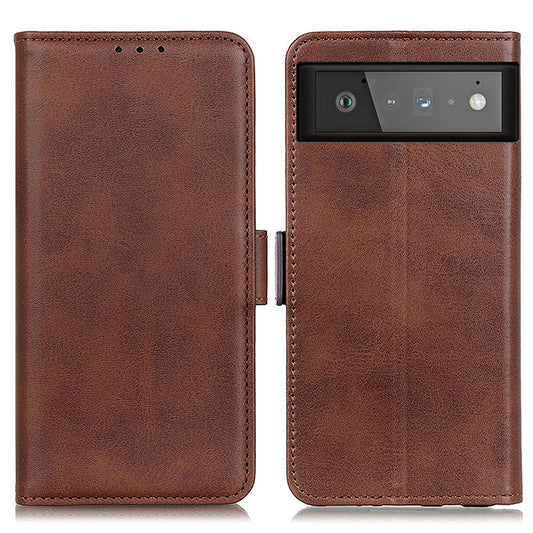 Magnetic Double Clasp Leather Protector Wallet Case for Google Pixel 6