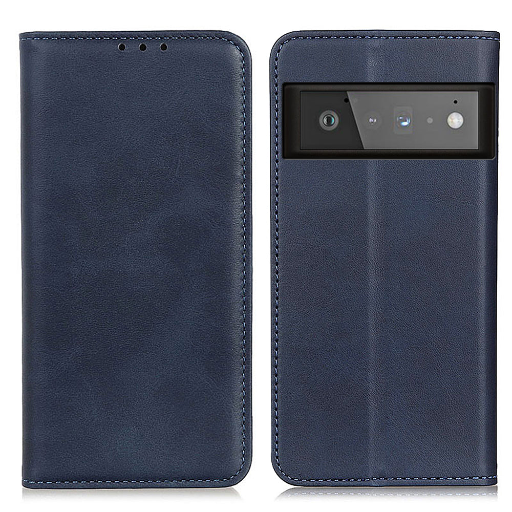 Auto-absorbed Split Leather Wallet Case for Google Pixel 6 Pro