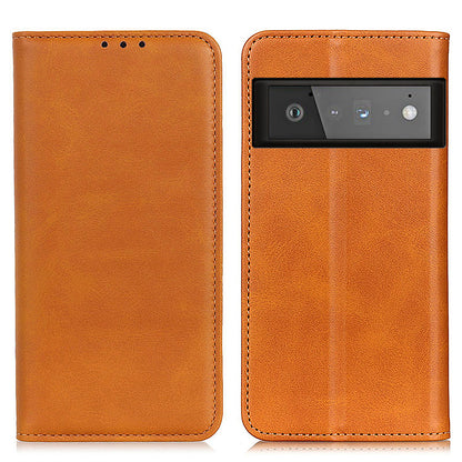 Auto-absorbed Split Leather Wallet Case for Google Pixel 6 Pro