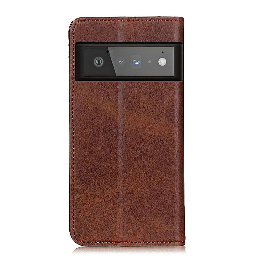 Auto-absorbed Split Leather Wallet Case for Google Pixel 6 Pro