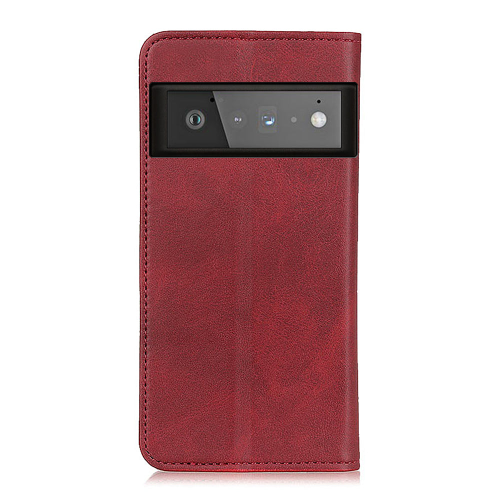 Auto-absorbed Split Leather Wallet Case for Google Pixel 6 Pro