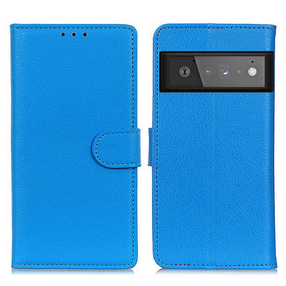 Litchi Skin Wallet Leather Phone Case for Google Pixel 6 Pro