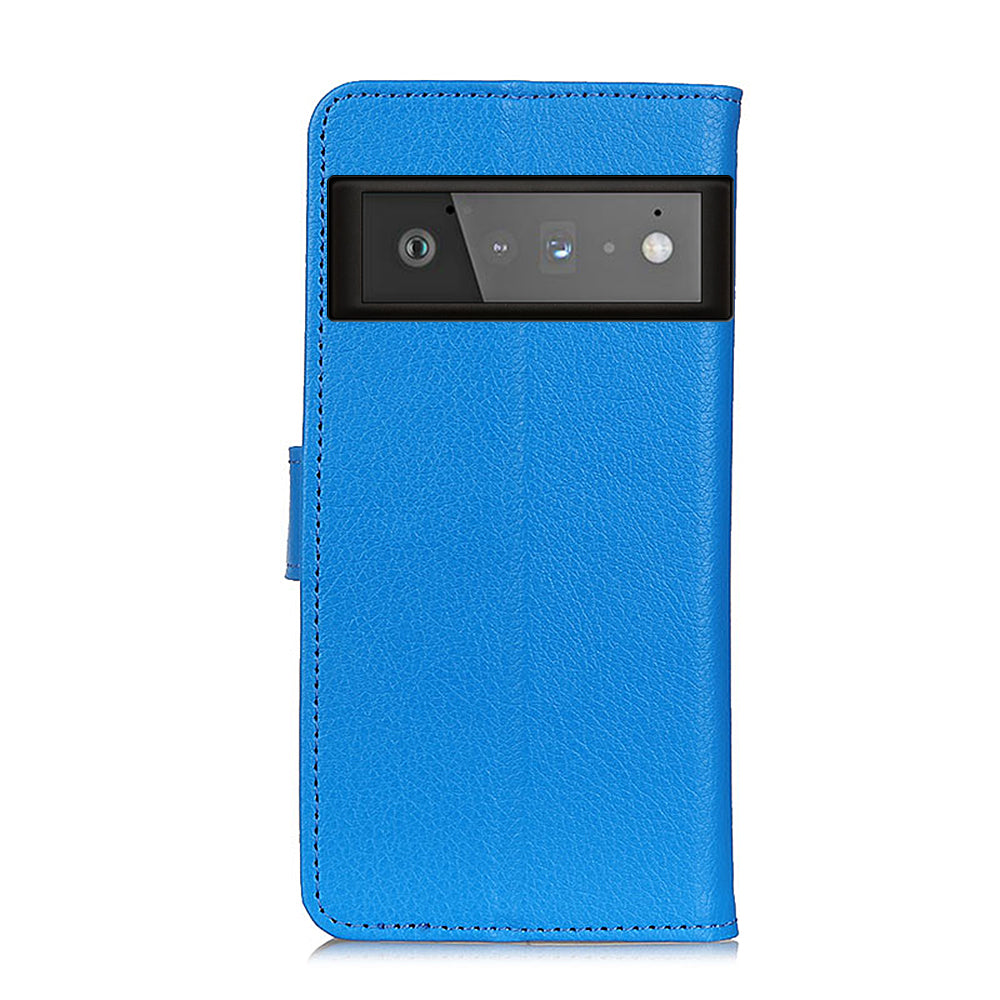 Litchi Skin Wallet Leather Phone Case for Google Pixel 6 Pro