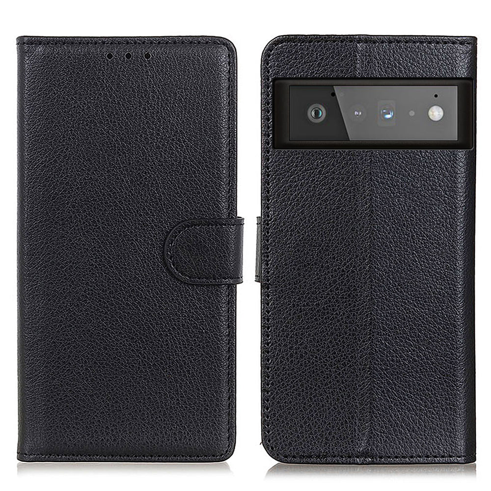 Litchi Skin Wallet Leather Phone Case for Google Pixel 6 Pro