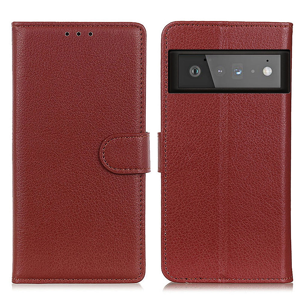 Litchi Skin Wallet Leather Phone Case for Google Pixel 6 Pro