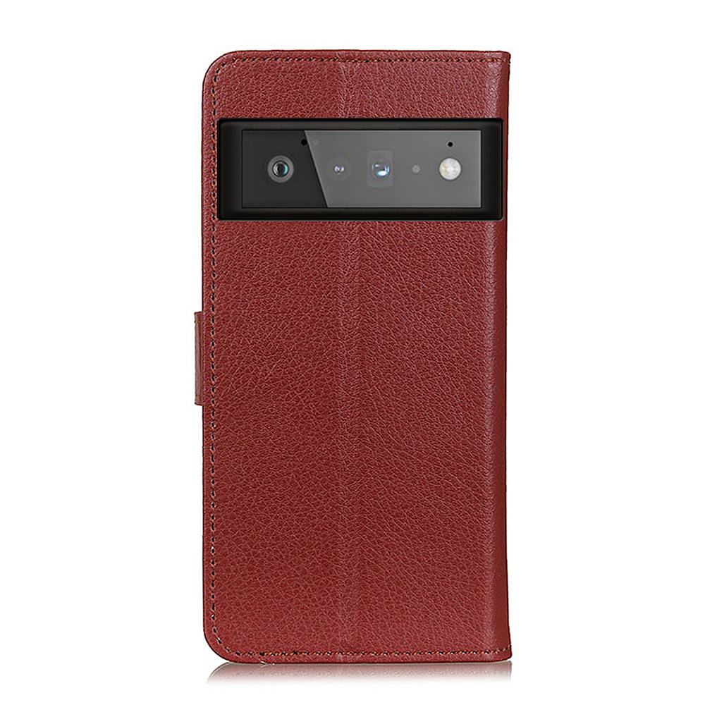 Litchi Skin Wallet Leather Phone Case for Google Pixel 6 Pro