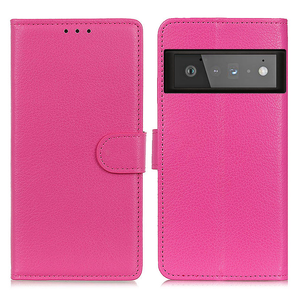 Litchi Skin Wallet Leather Phone Case for Google Pixel 6 Pro