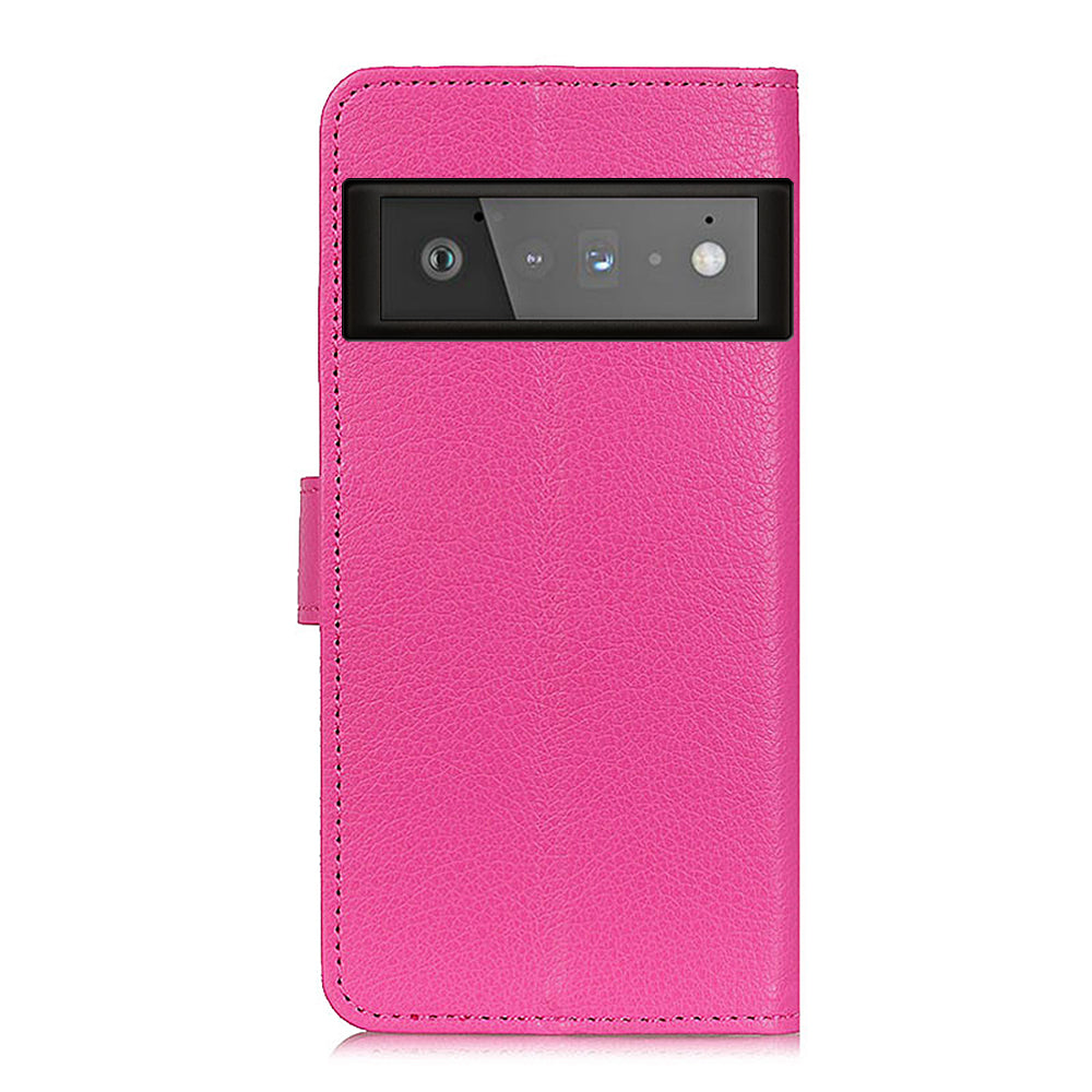 Litchi Skin Wallet Leather Phone Case for Google Pixel 6 Pro