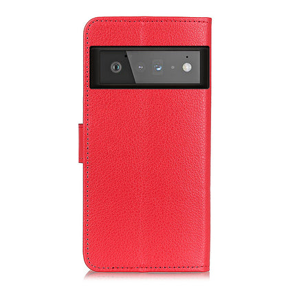 Litchi Skin Wallet Leather Phone Case for Google Pixel 6 Pro