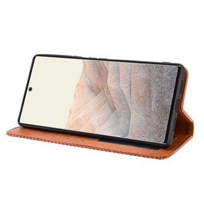 Vintage Style Stand Wallet Leather Cover Phone Case for Google Pixel 6