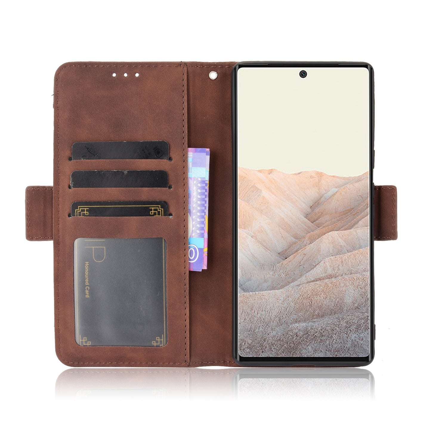 For Google Pixel 6 Pro Full Protection Multiple Card Slots Design Leather Stand Protective Case