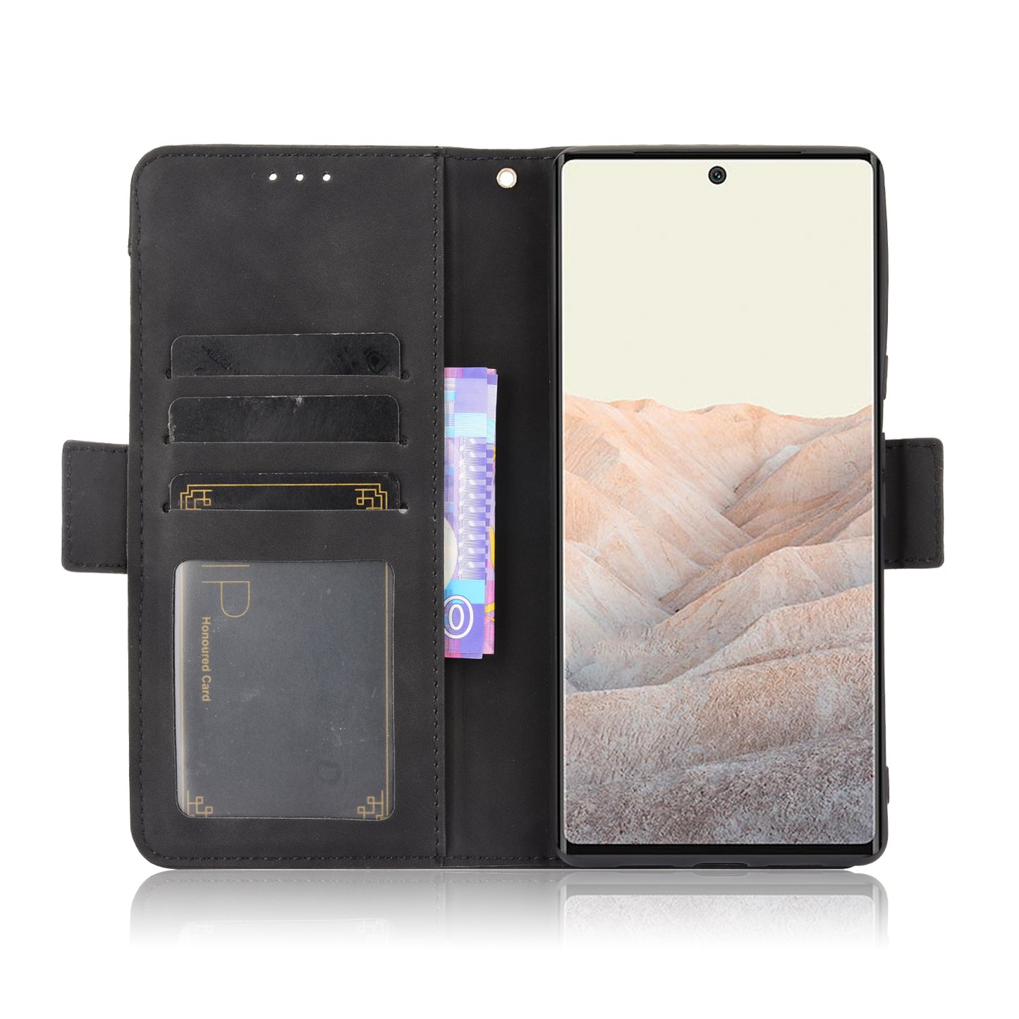 For Google Pixel 6 Pro Full Protection Multiple Card Slots Design Leather Stand Protective Case