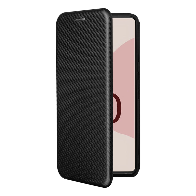 Auto-absorbed Leather Shell Carbon Fiber Texture with Card Slot and Ring Strap for Google Pixel 6